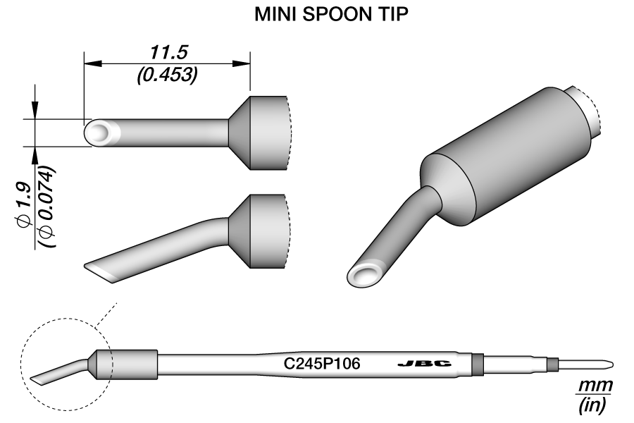 C245P106 - Spoon Cartridge Ø 1.9